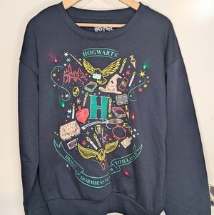Light Up Harry Potter Hogwarts Graphic Sweatshirt Size M